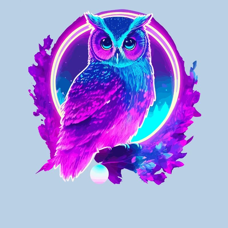 Eule Neon Moon Synthwave