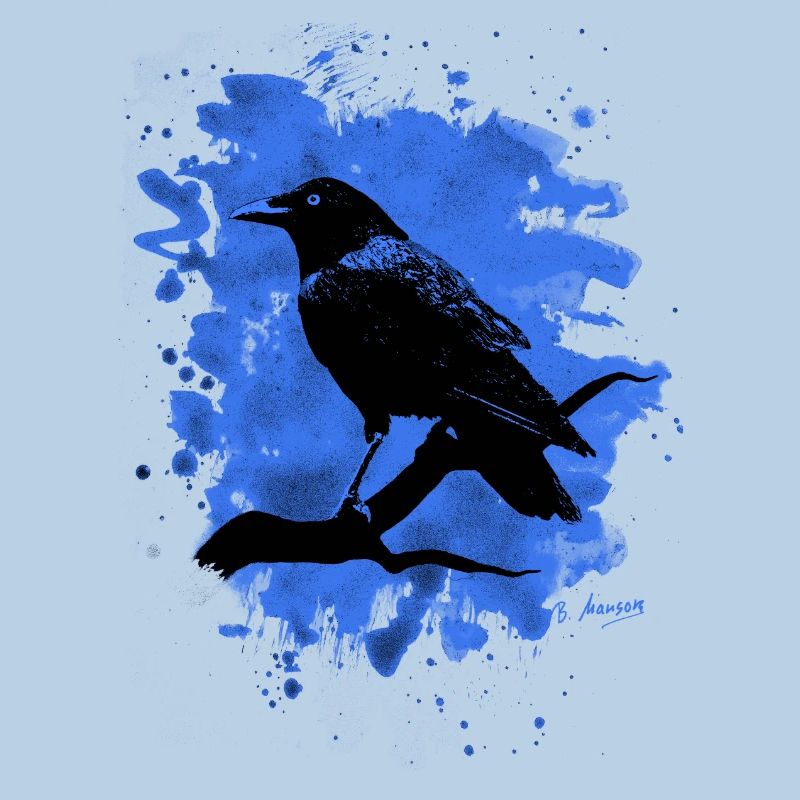 Crow bleached blue
