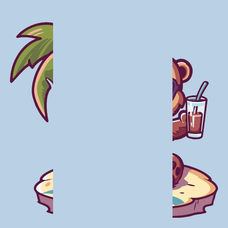 Bear Summer Beach Comic