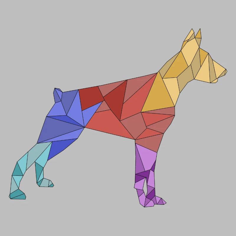 geometrisch bunt DOBERMAN