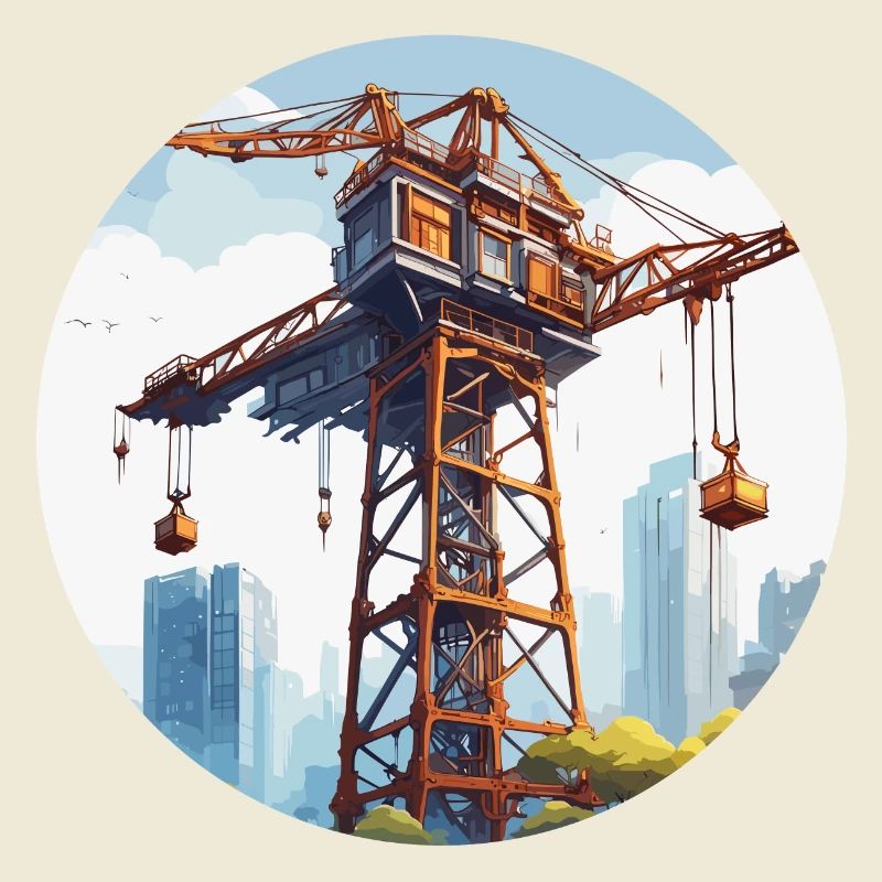 Crane / construction site / winch / crane system