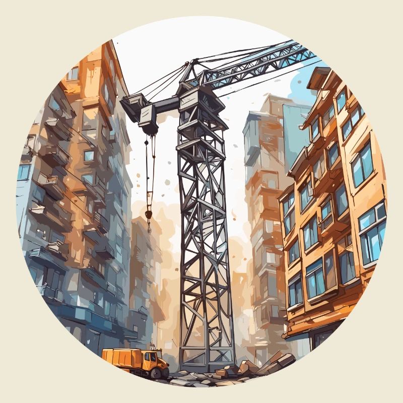 Crane / construction site / winch / crane system