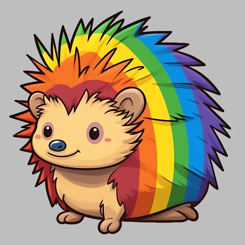 Conception de hérisson aux couleurs du drapeau arc-en-ciel | Orgueil