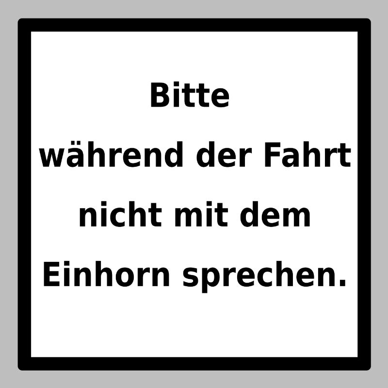 Warnhinweis: Einhorn. (black/white)