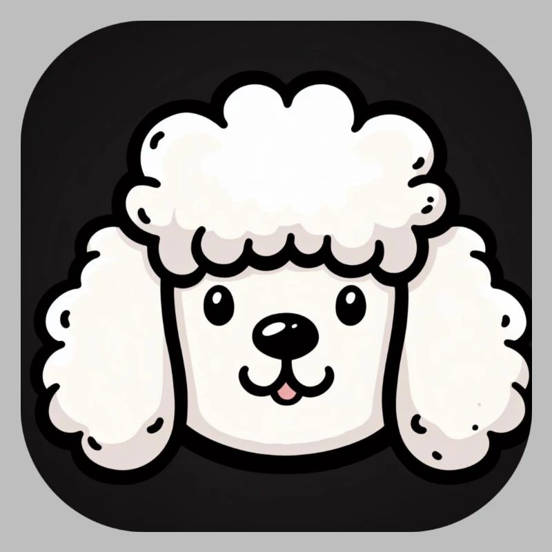 Chien tête de caniche avec fourrure moelleuse