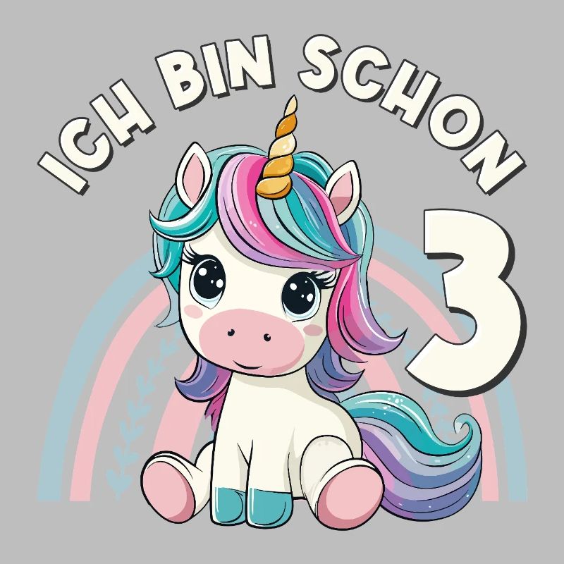 3. Geburtstag Einhorn Regenbogen Süß Niedlich