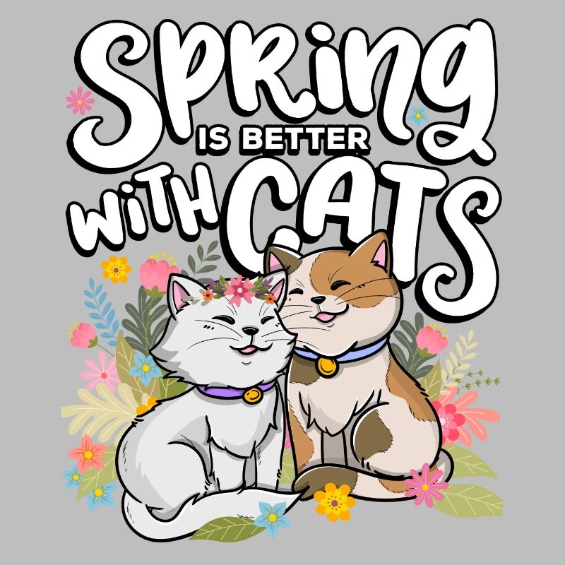 Spring is better with cats Spring time
