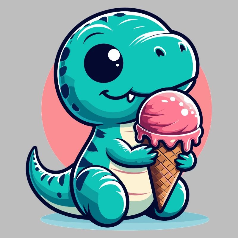 Süßer T-Rex mit Eis Dinosaurier Geschenk