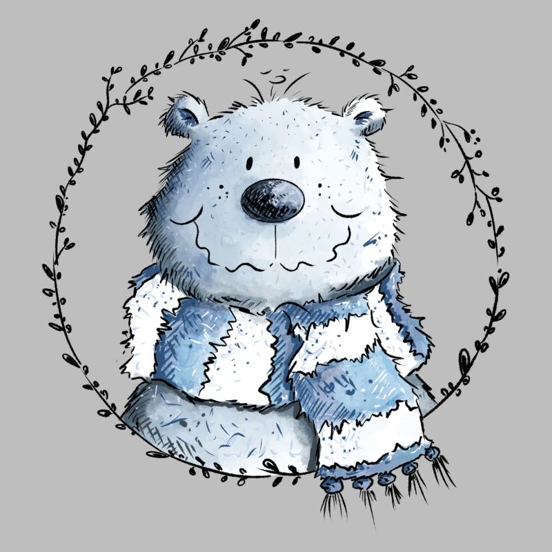 Drolliger Eisbär Mit Schal I Polarbär I Bär