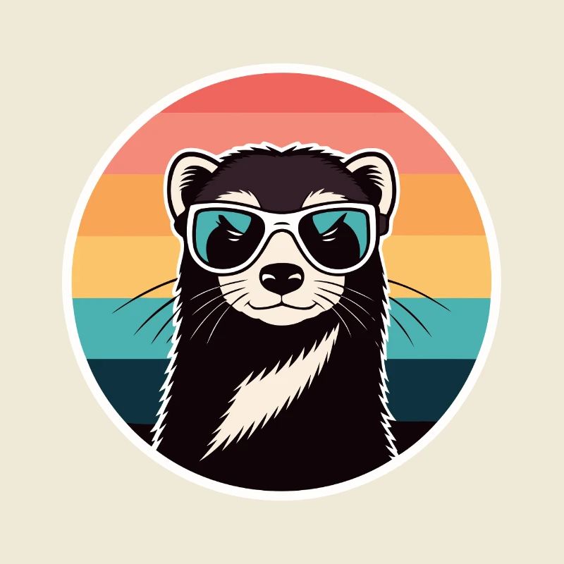 Retro otter rainbow glasses