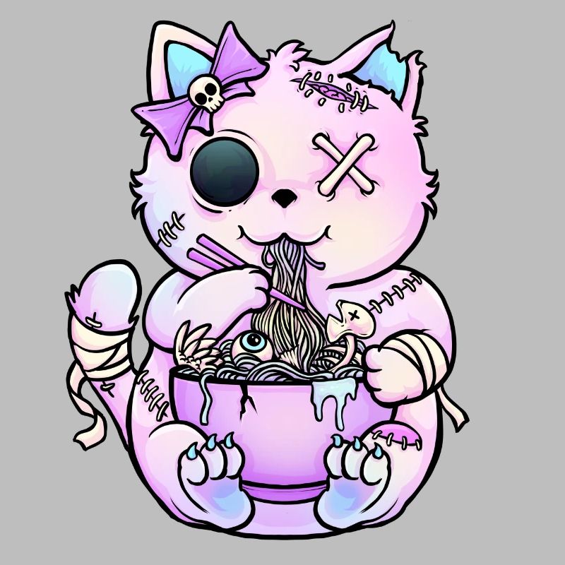 Pastel-Gothic-Katze Ramen
