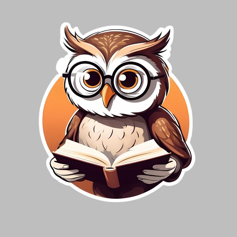Owl Reader Illustration for Education