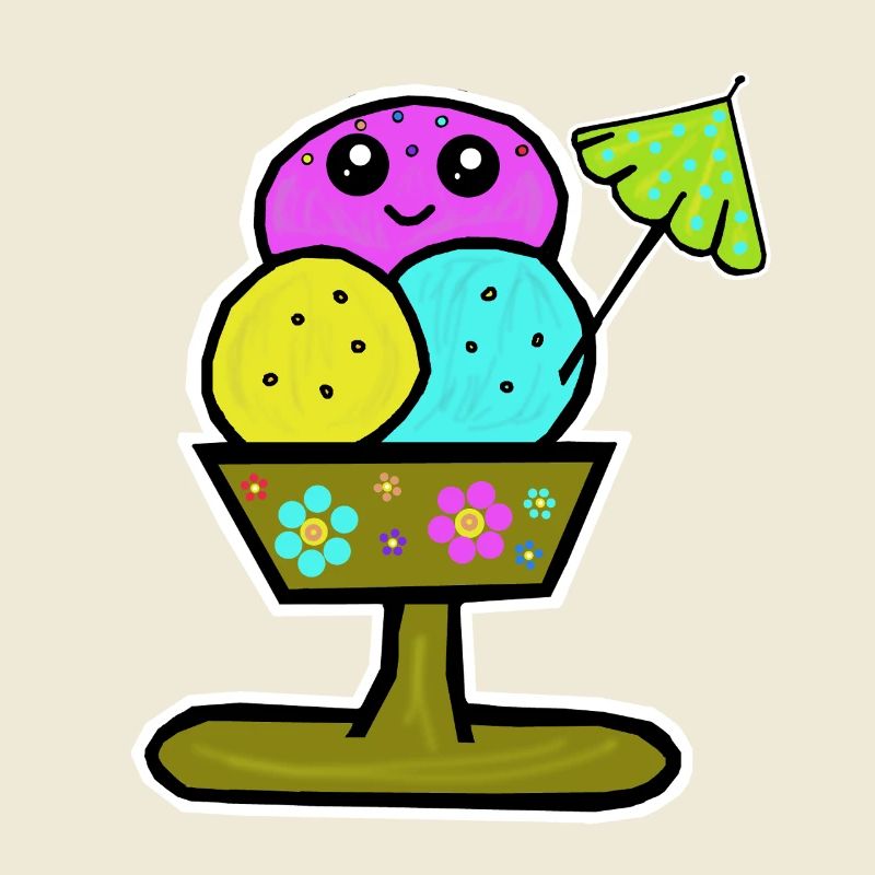 Bunter Eisbecher Eiscreme Eiskreme Eis