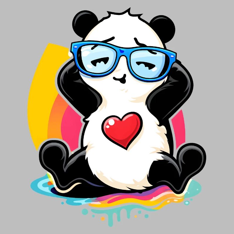Relaxter Panda mit Sonnenbrille 