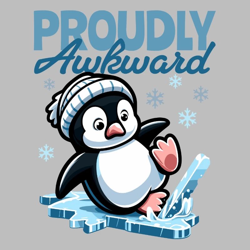 Proudly Awkward – Cute Penguin Slips on the Egg