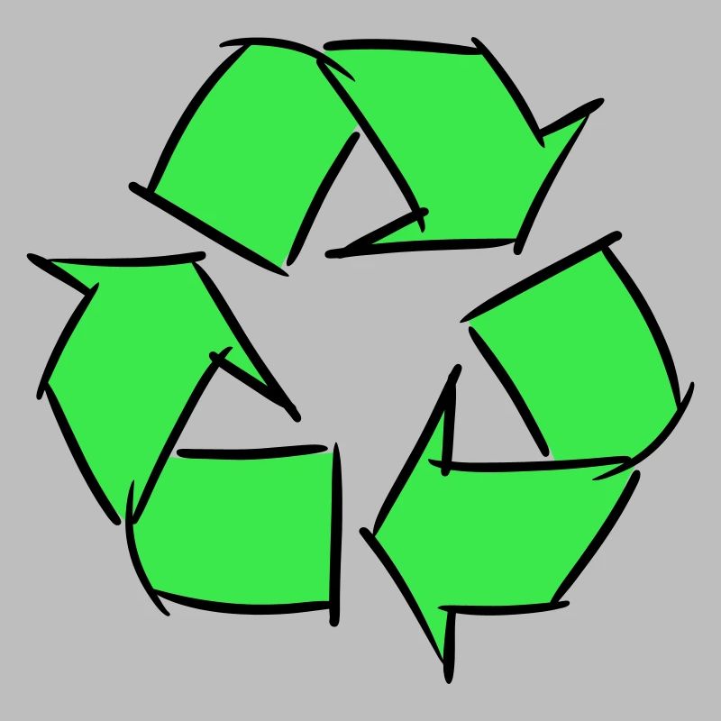 Recycled icon, decorative drawing, customizable.