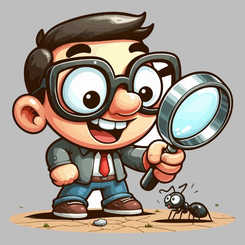 A little explorer with a magnifying glass