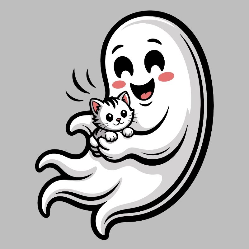 Cuddly Ghost with Cat