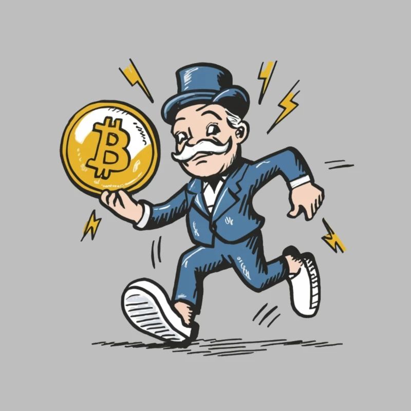 Mono poly Man holding Bitcoin