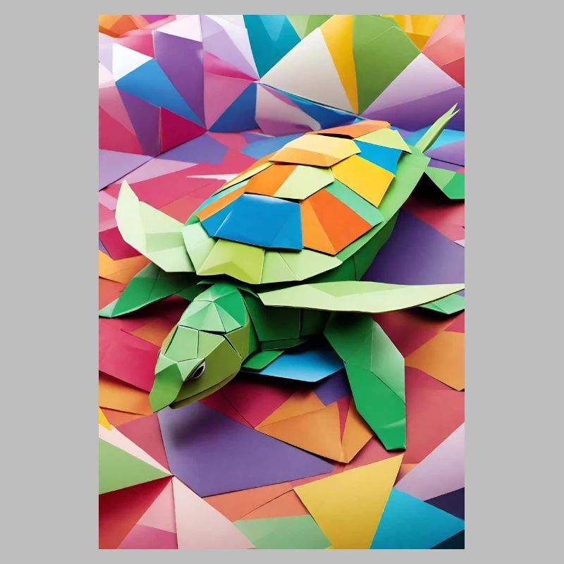 Rainbow Shell - Origami Turtle