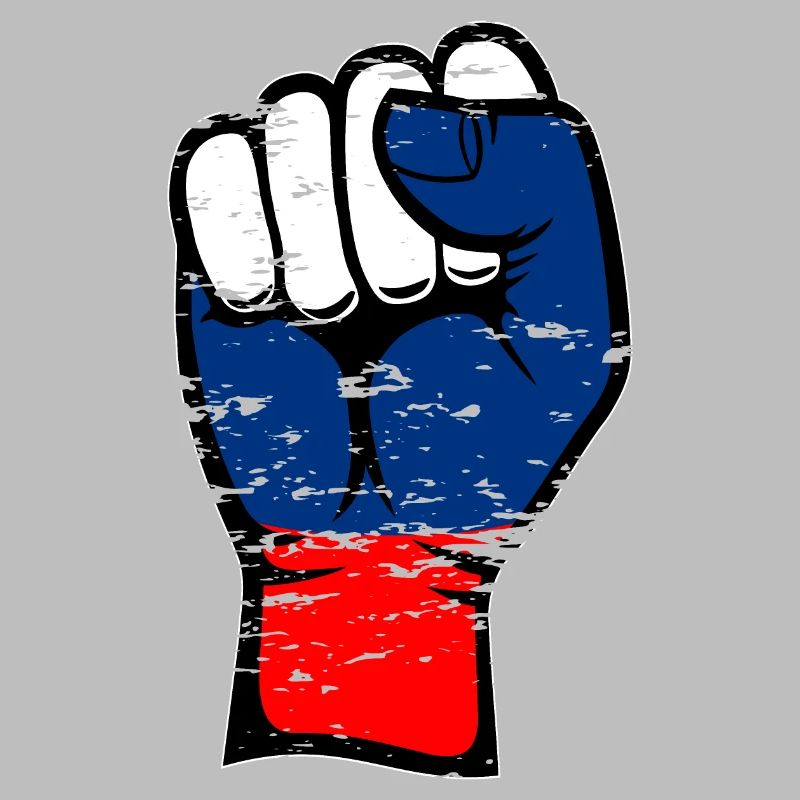 Poing de drapeau de la Russie utilisé