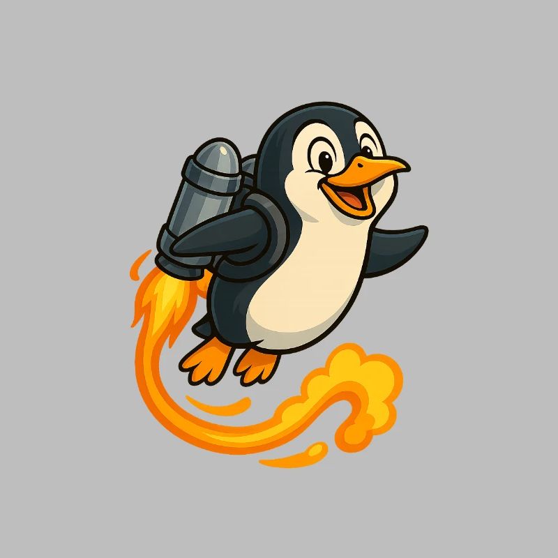 Speelse pinguïnvlucht