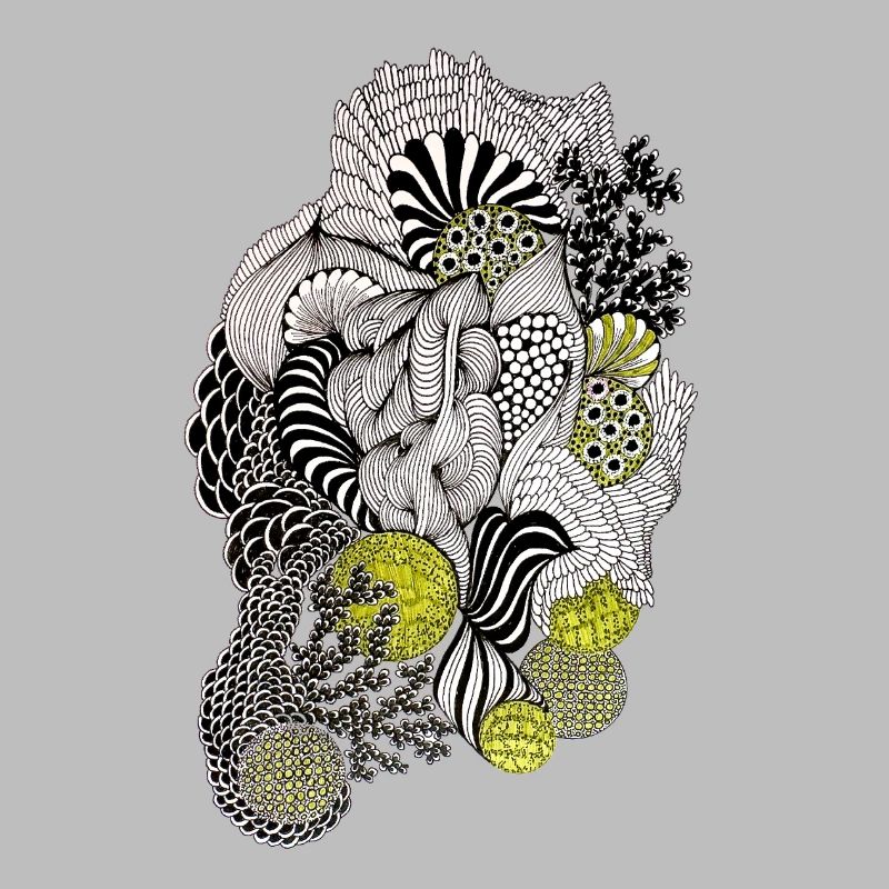 Organic Pattern Flower Yellow Black