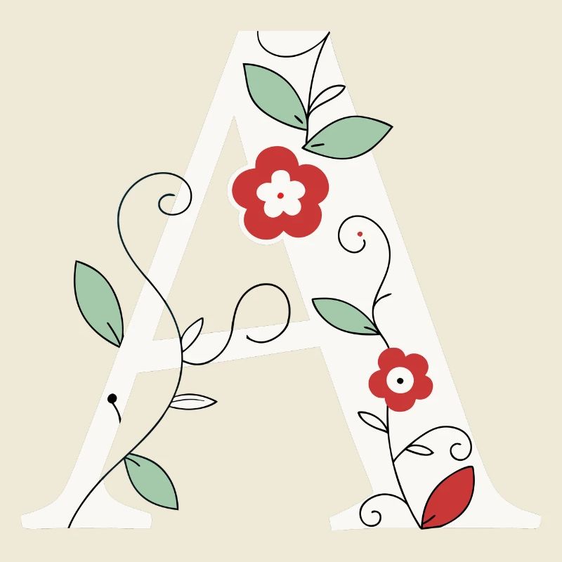 Letter A Monogram Retro