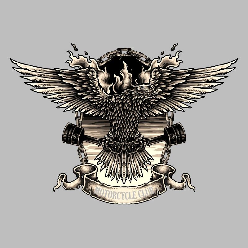 Retro Vector Motorcycle Eagle Sign Sign Helmet Motorcycle