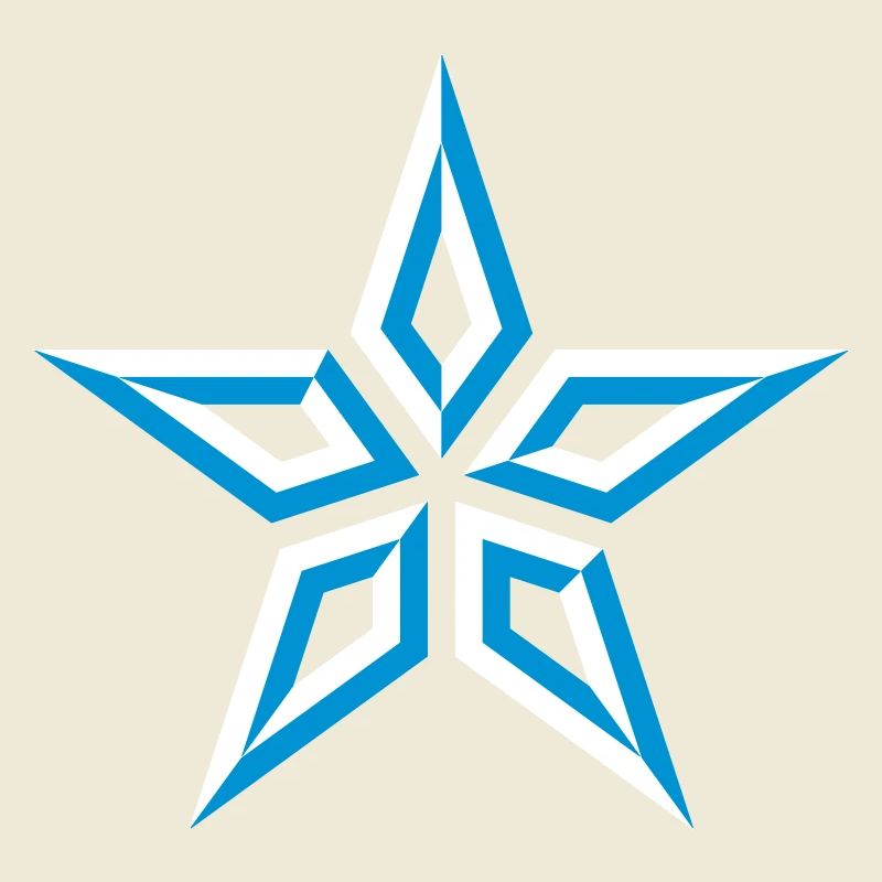 Star Design (Five-Pointed / Blue White)