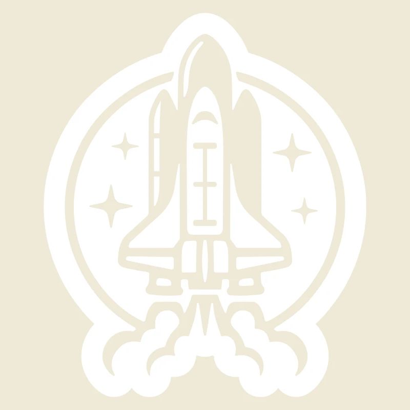 Space shuttle launch logo icon. Take off. rocket