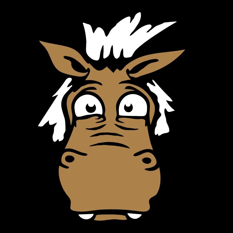Pferd Ängstlich Komisch Lustige Grimasse Cartoon