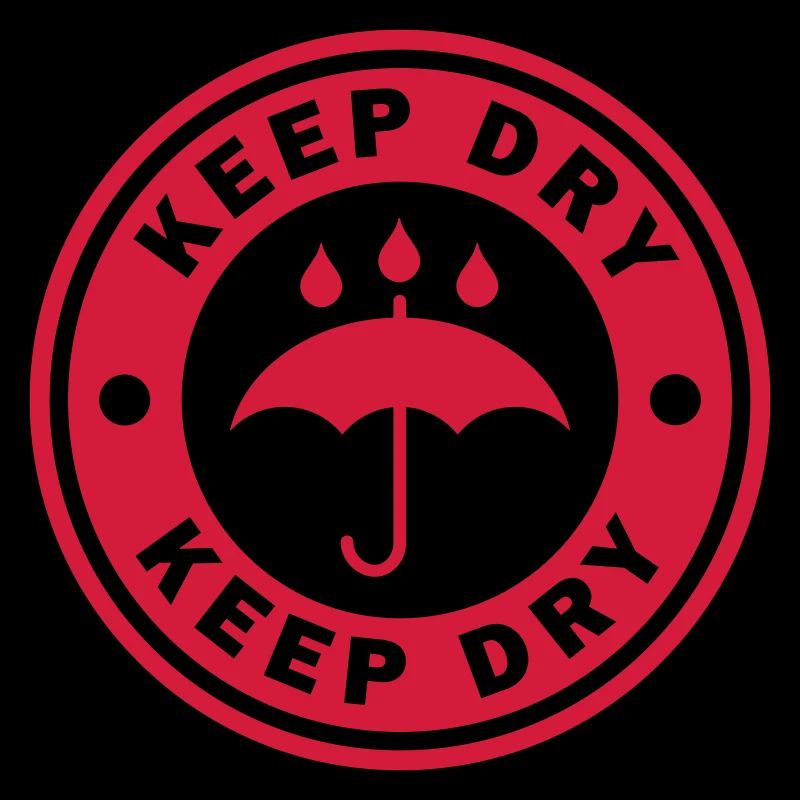 Keep dry Fragile round circle stamp sticker
