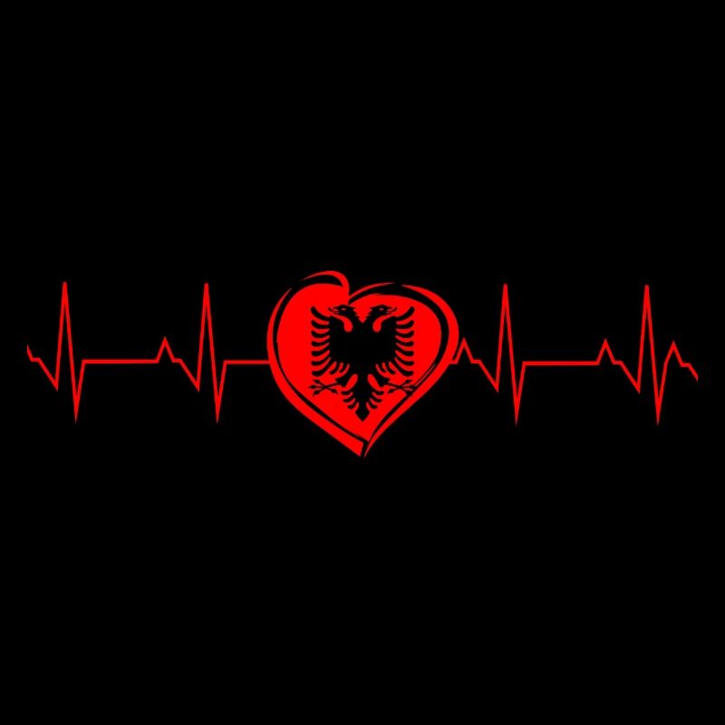 Albanien Herz EKG Herschlag Herzfrequenz Geschenk