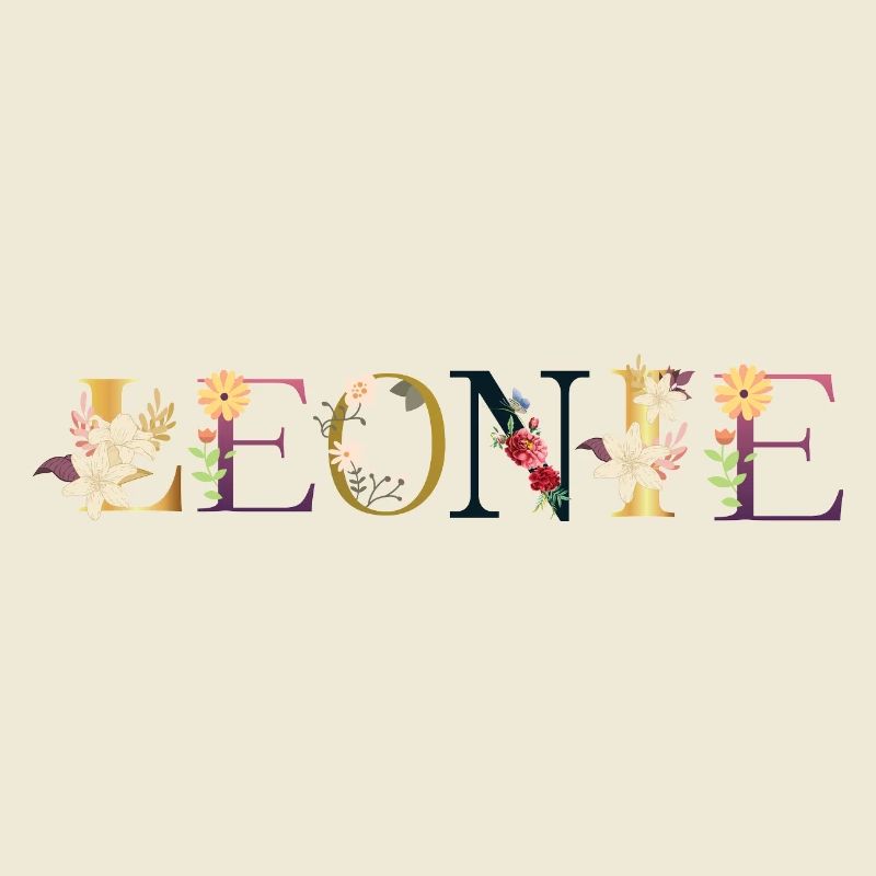 Le prénom de LEONIE décoré de fleurs