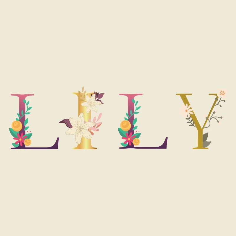 Nom de LILY décoré de fleurs