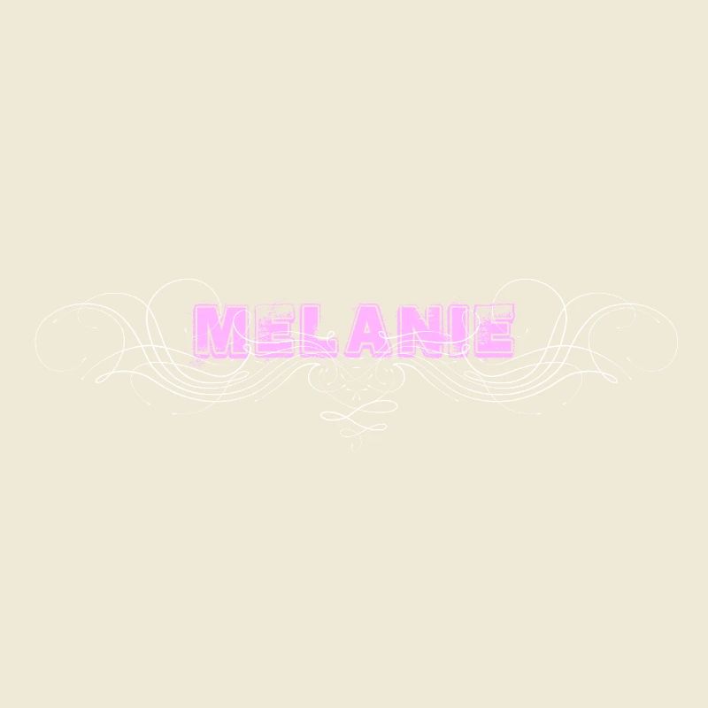 Lettrage MELANIE avec lignes décoratives