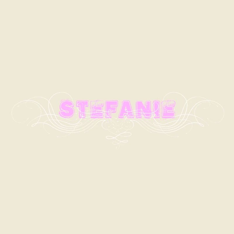 STEFANIE lettering with decorative lines