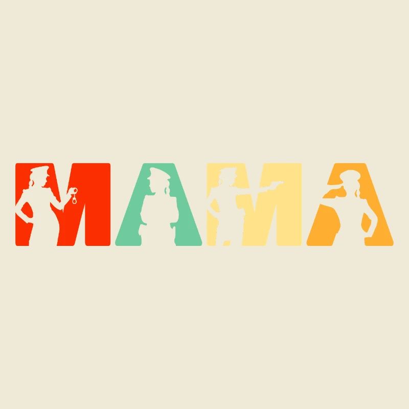 Polizei Mama Polizei Mutter Retro