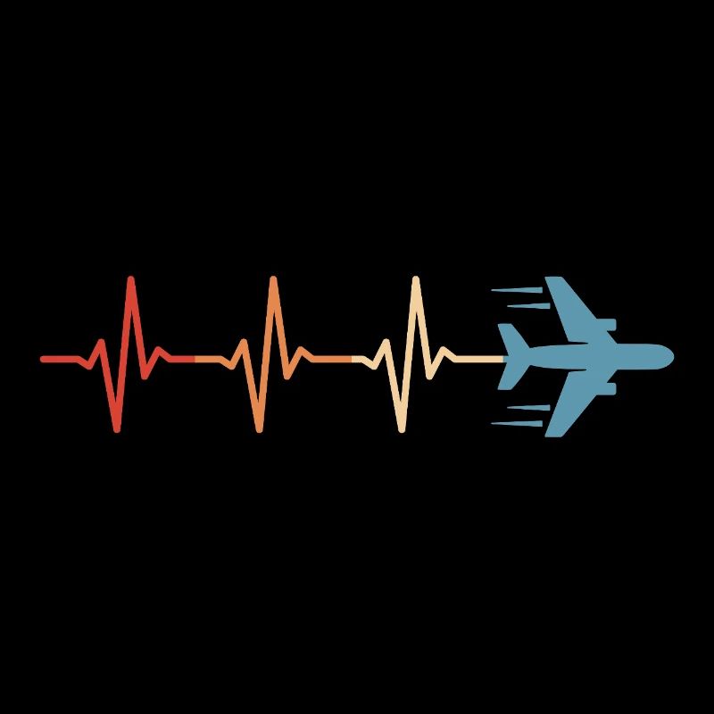 Airplane Heartbeat Pilot Aviation Aviator