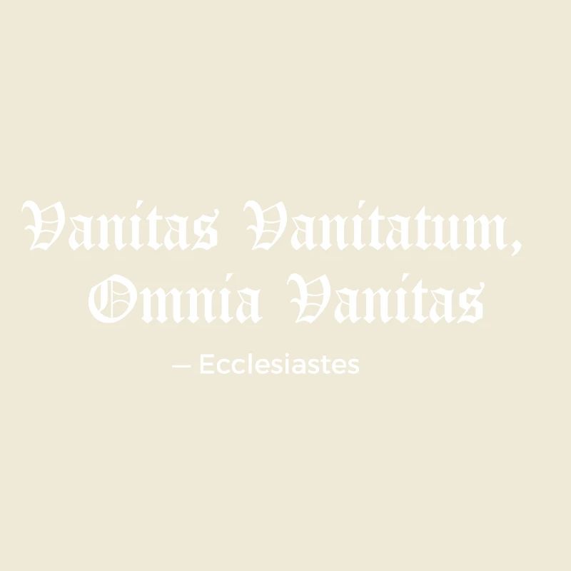 Vanitas Vanitatum Ecclésiaste Imprimé Tee