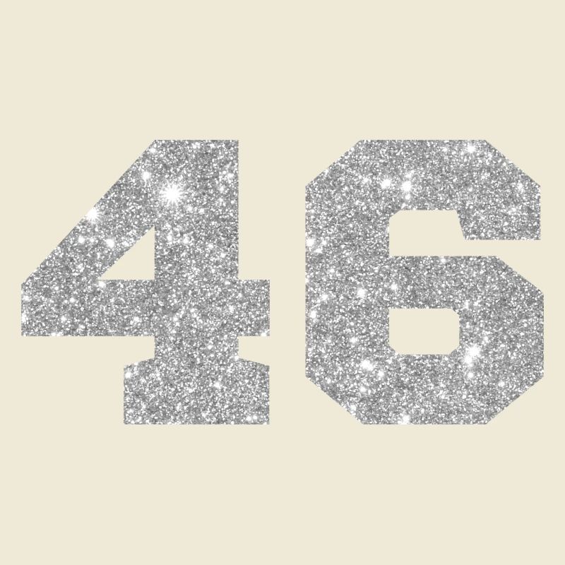 Number 46 Silver Glitter - 46th Anniversary