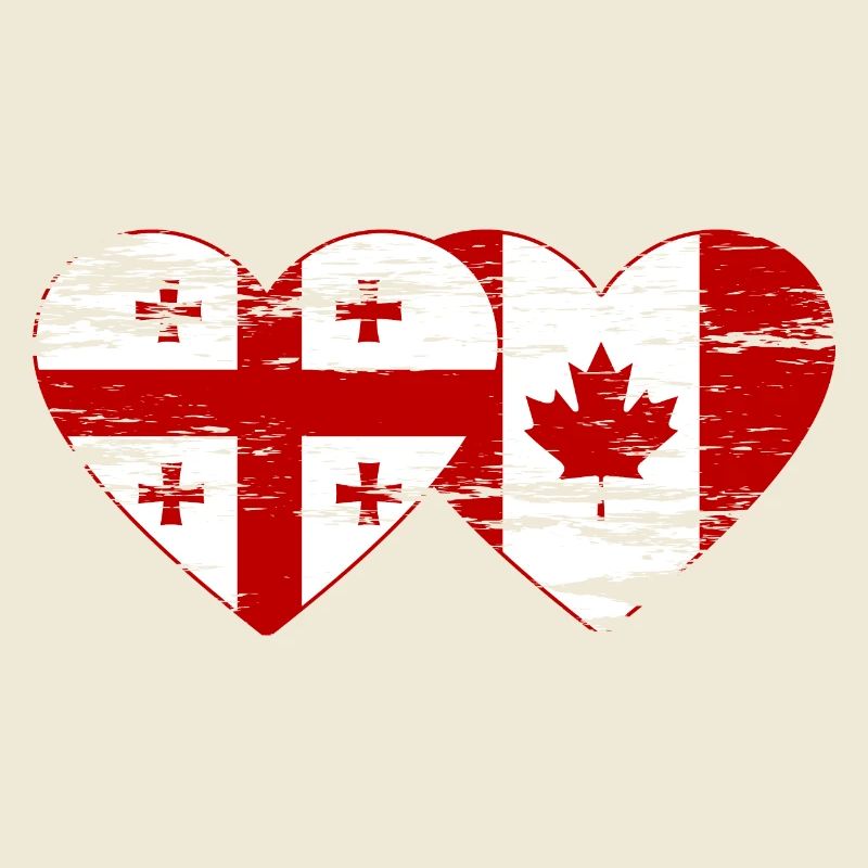 Coeur de drapeau de Géorgie Canada utilisé