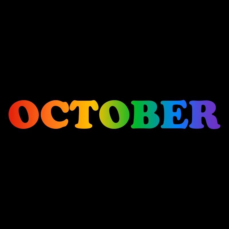 October rainbow text