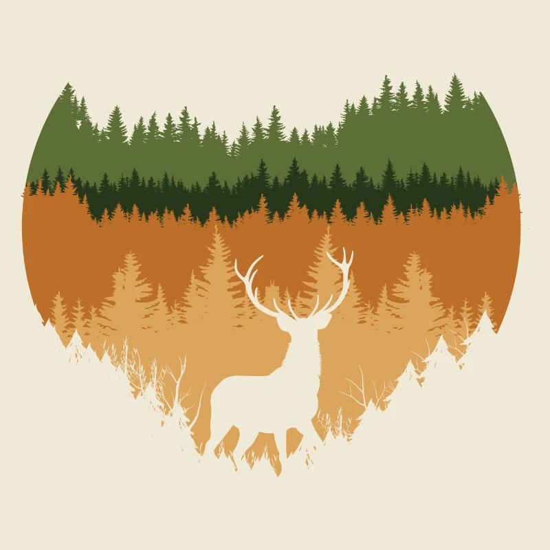 deep forest and deer