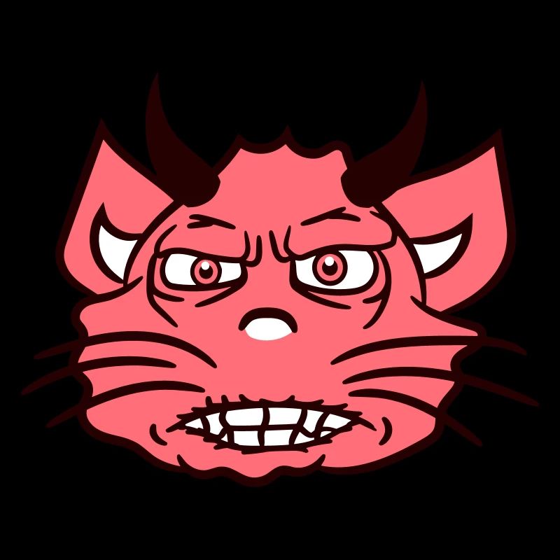 Demon Monster Cat Halloween Horror Devil Horns