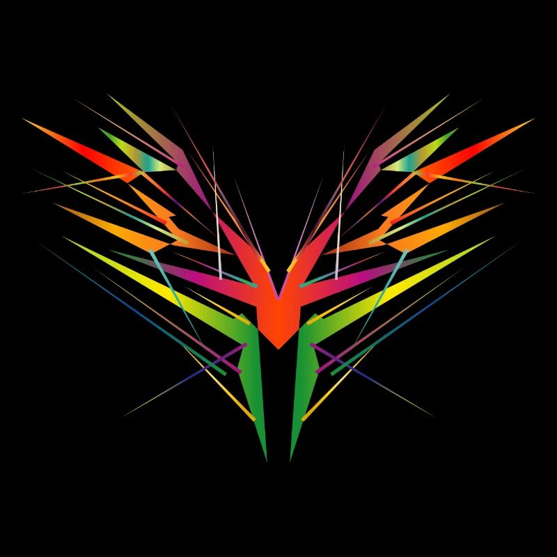 forme d’aile abstraite colorée