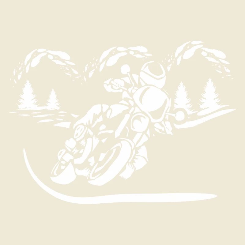 Motorrad Waldsilhouette