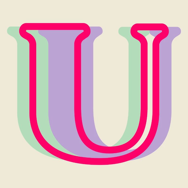 Mehrfarbiger Buchstabe u