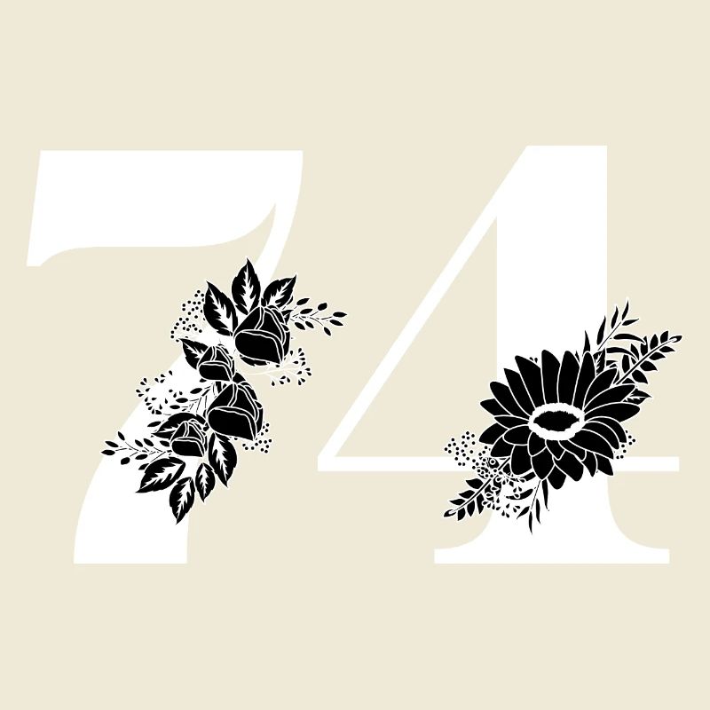 Nummer 74 Schwarze Blumen - 74. Blumengeburtstag